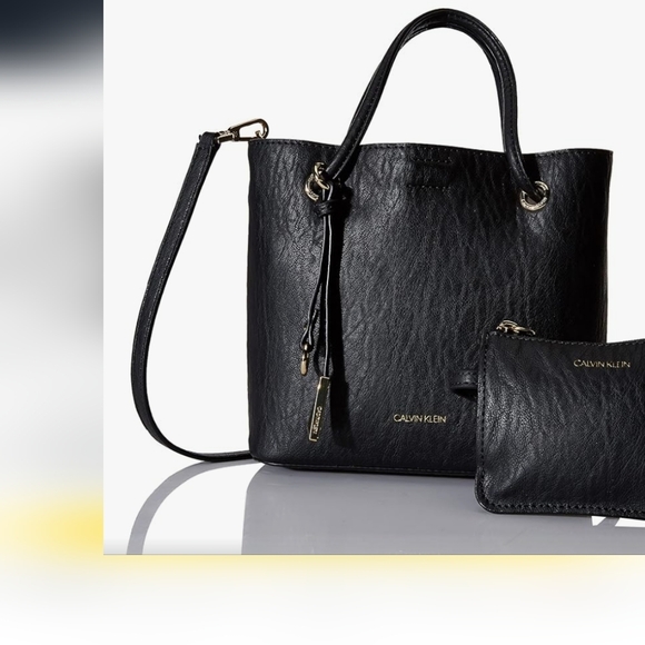 Calvin Klein Gabrianna Bubble Lamb Black  Crossbody Handle Bag Set New - Picture 1 of 12